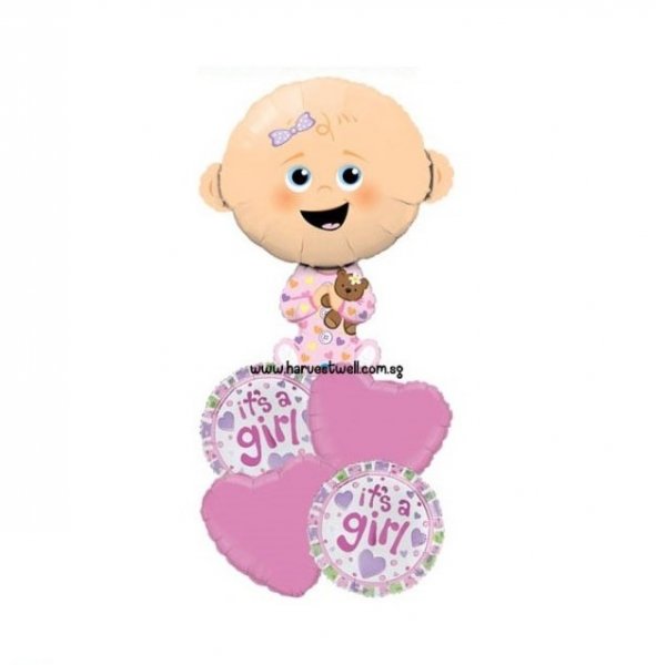 Baby Girl It's A Girl Balloon Bouquet Baby Girl It's A Girl Balloon Bouquet